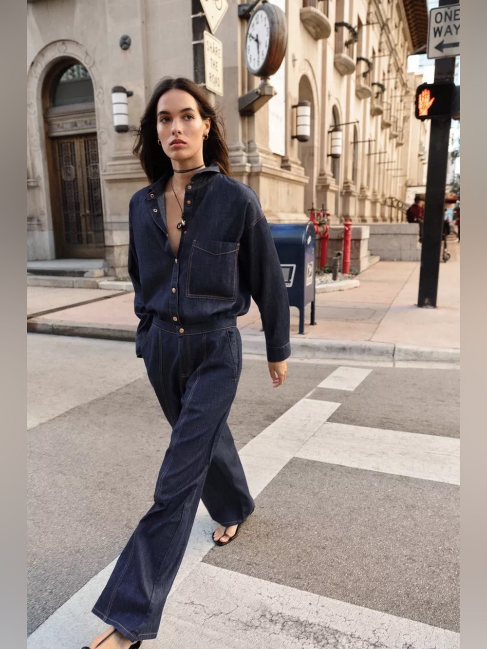 NWT Zara Z1975 OVERSIZED DENIM SHIRT